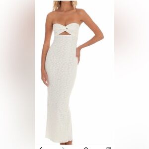 Crescent Strapless White Dress
